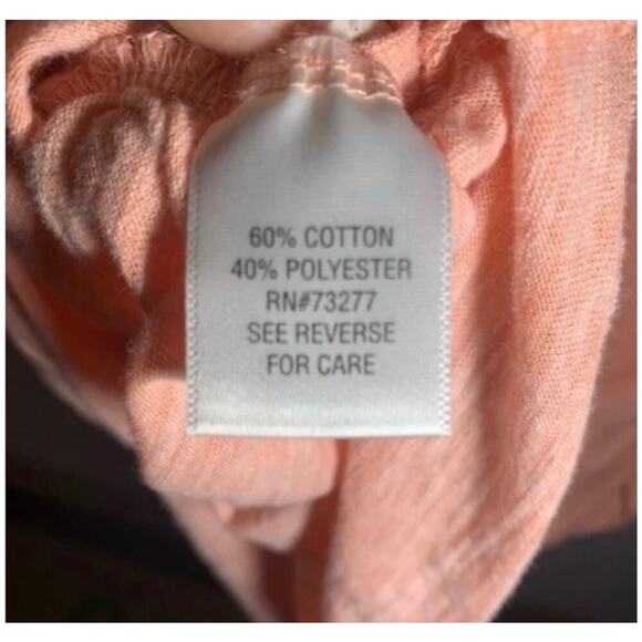 A Glow Peach/Coral Short Sleeve V-Neck Maternity Shirt XL - Picture 6 of 6